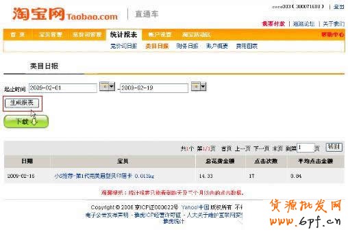 淘寶直通車操作篇——如何查看類目日報