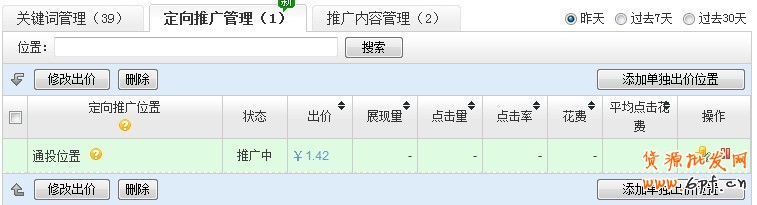 直通車定向推廣優化